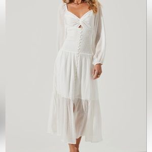 ASTR The Label Long Sleeve Twist Bust Dress